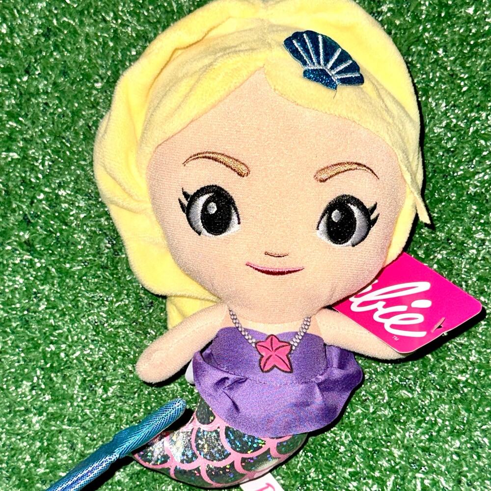 Barbie Princess Blonde Mermaid With Purple Tail Plush New With Tag